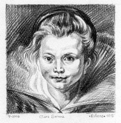Head of a child (Portret of Clara Serena Rubens) (Rubens S Copy). Alenicheva Margarita