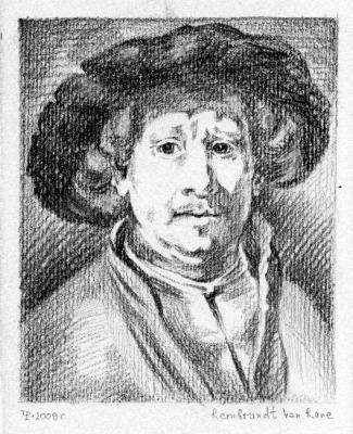 Autoportret. Harmens van Rane Rembrandt (A Copy Of Rembrandt). Alenicheva Margarita