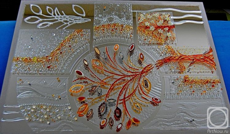 Repina Elena. Panel "Magic Tree" glass fusing