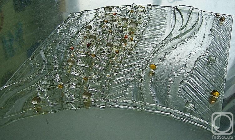Repina Elena. Detail of the panel "The Magic Tree" glass fusing