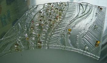 Detail of the panel "The Magic Tree" glass fusing (Modular Panno). Repina Elena