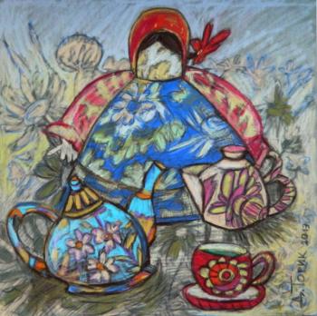 Green tea and baba on a kettle. Torik-Hurmatova Dilara