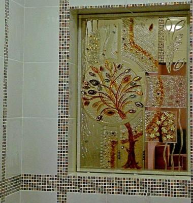 Panel "Magic Tree" in the interior, glass fusing (Modular Panno). Repina Elena