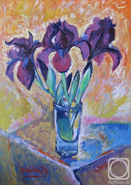 Ixygon Sergei. Three purple iris