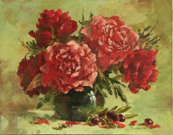 Peonies with olives