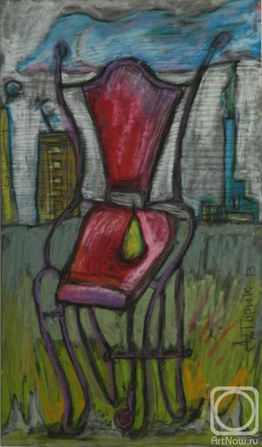 Torik-Hurmatova Dilara. Evening chair with pear. Series"Chairs"