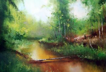 On a May morning by the creek. Medvedev Igor
