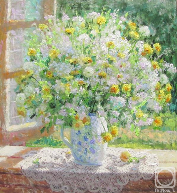Zundalev Viktor. Summer bouquet by the window