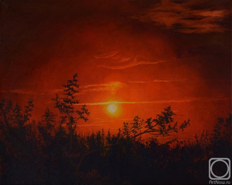 Dementiev Alexandr. Warm evening - bright sunset colors