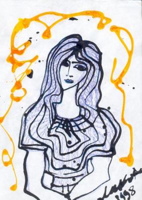 The girl with the golden thoughts (Linear Neolitizm). Volchek Lika