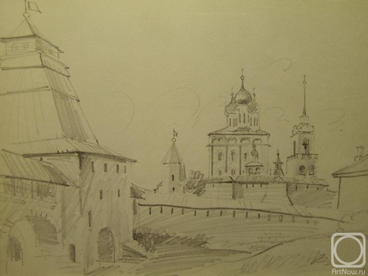 Gerasimov Vladimir. Pskov Kremlin, sketch 4
