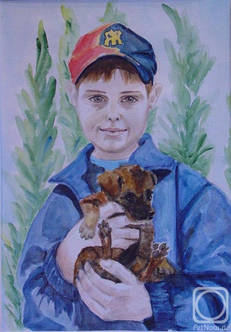 Shturkina Gabriella. Artyomka with the dog