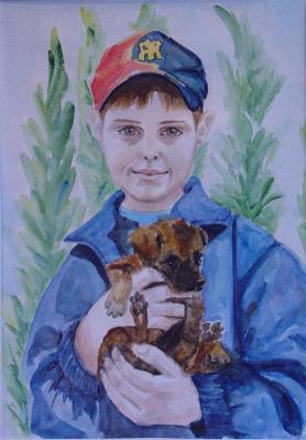 Artyomka with the dog. Shturkina Gabriella