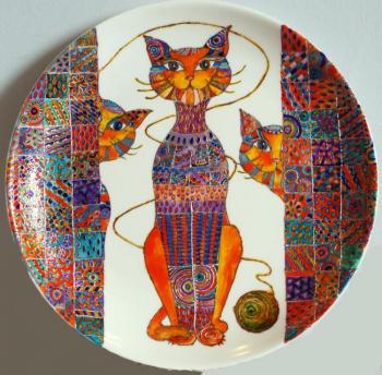 Plate "Cats". Voronova Ulia