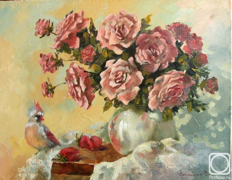 Zerrt Vadim. Roses with a birdie