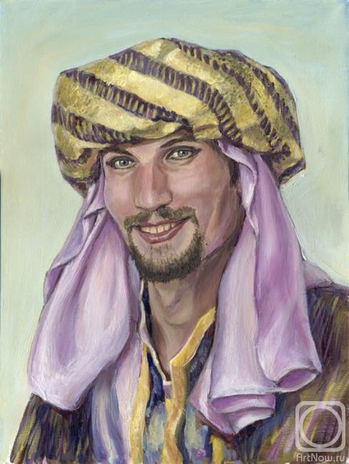 Kashina Eugeniya. Sultan. Portrait of a man in a turban and oriental costume