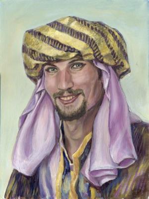 Sultan. Portrait of a man in a turban and oriental costume (). Kashina Eugeniya