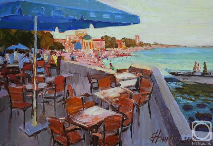 Vyrvich Valentin. Cafe on the waterfront (etude)