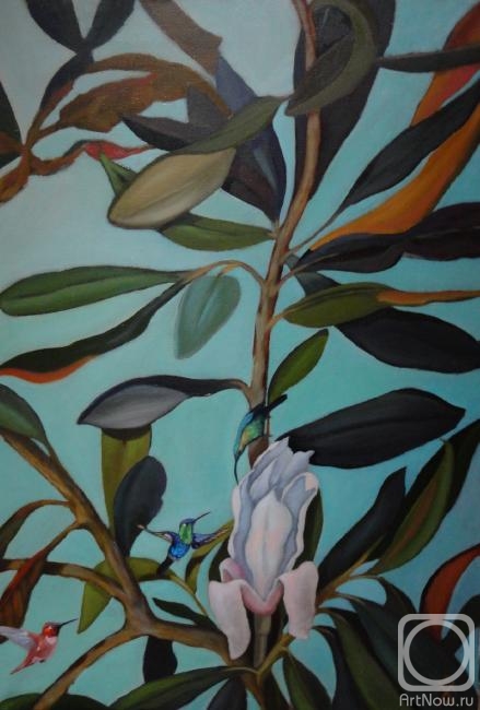 Himich Alla. Magnolia and humming-bird