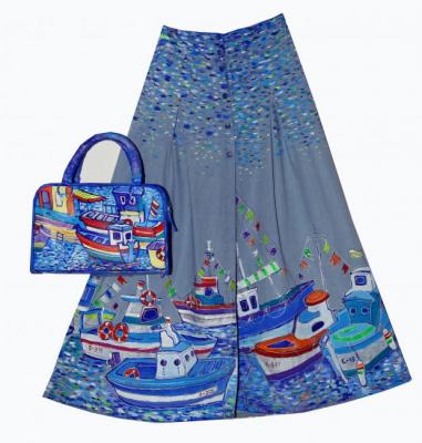 Sea mood" (skirt and bag included)