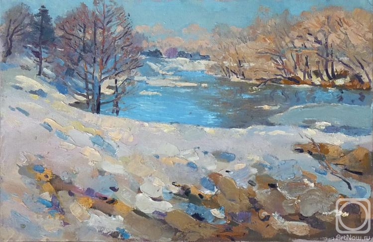 Arepyev Vladimir. Pink morning on Seryon