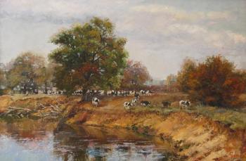 Landscape with cows. Rodionov Igor