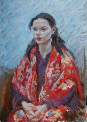 Red shawl. Dobrovolskaya Gayane