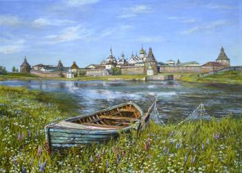 Boat in the grass. Panov Eduard