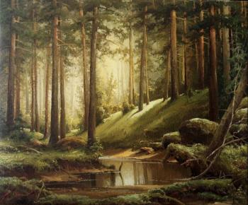 A stream in the pine wood. Zaitsev Alexander