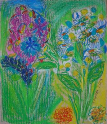 Lupines and daisies. Larskaya Nataliya