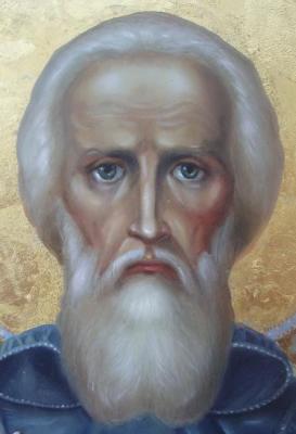 Sergius of Radonezh (fragment of the icon). Bebihov Dmitry