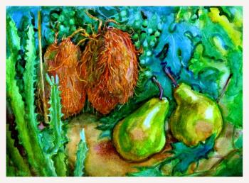 Still Life with Coconuts and Pears or Meeting in the Jungle