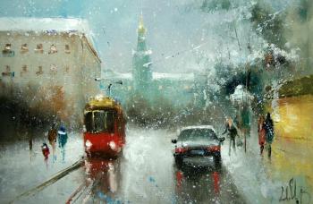 The city is covered with snow. Medvedev Igor