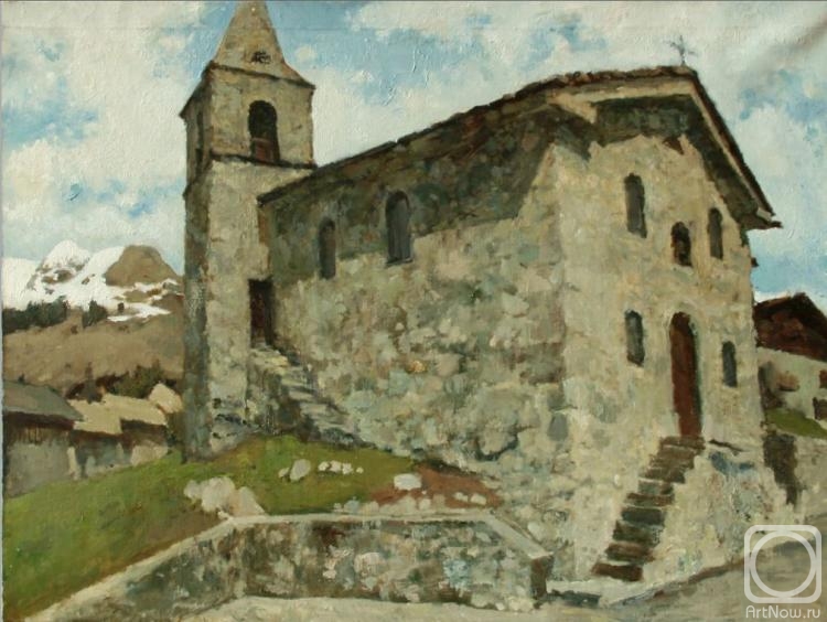Egorov Viktor. Old church in Verbier Switzerland