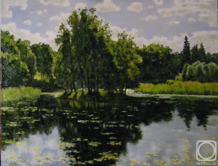 Egorov Viktor. Summer afternoon Pond in Oranienbaum