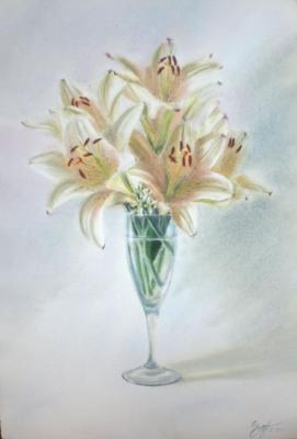 Lilies in a glass. Golubkin Sergey