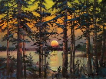 Sunset on the lake. Kremer Mark