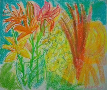 Lilies, daisies and sun. Larskaya Nataliya