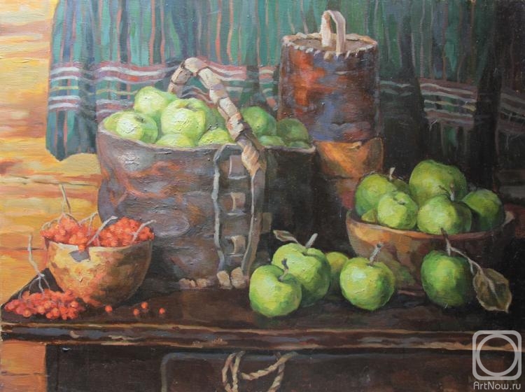 Kuznetsov Maxim. Still life with apples (free copy of the painting by Stozharov V.F.)