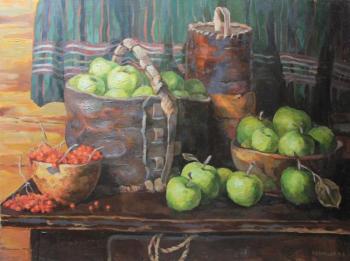 Still life with apples (free copy of the painting by Stozharov V.F.). Kuznetsov Maxim