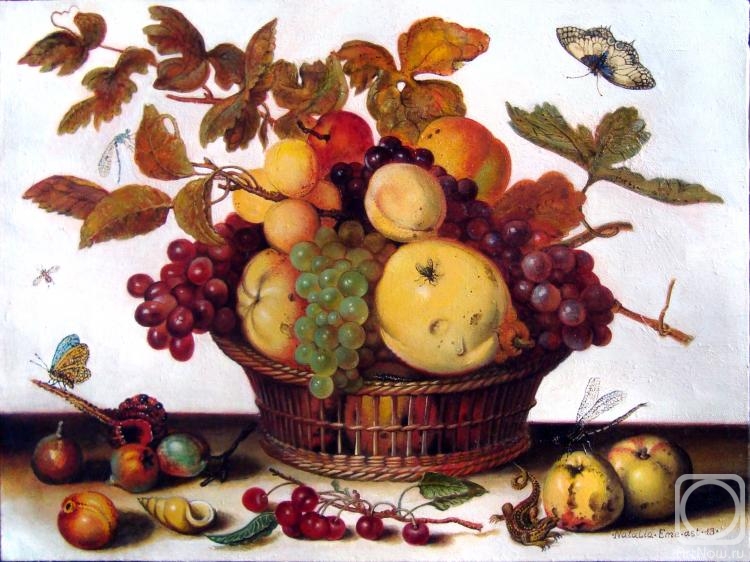 Emelyanova Natalia. Copy Balthasar van der AST: Graphic Fruit Basket
