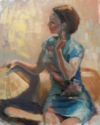 The girl with the fan