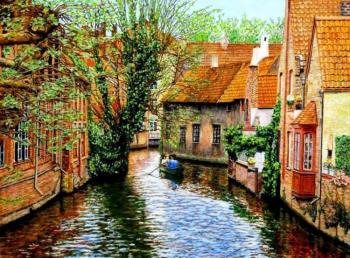 Belgium. Canals of Bruges. Strunina Galina