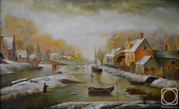 Yanin Alexander. Landscape with a frozen river