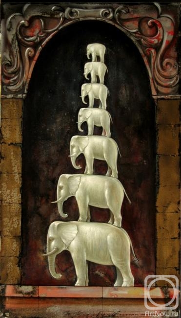 Krasavin-Belopolskiy Yury. Elephants of happiness. Pyramid