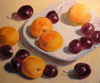 Apricots and cherries. Klushnik Natalia