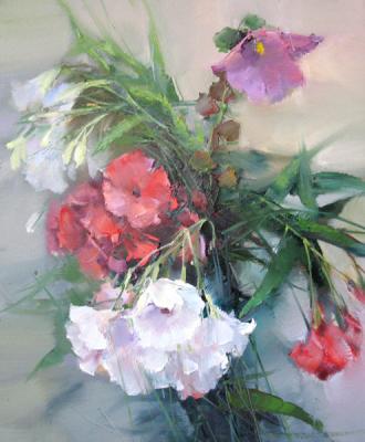 Bouquet with oleander flowers