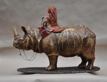 Rider on the Rhino (Rhinoceros And A Little Girl). Yargin Sergey