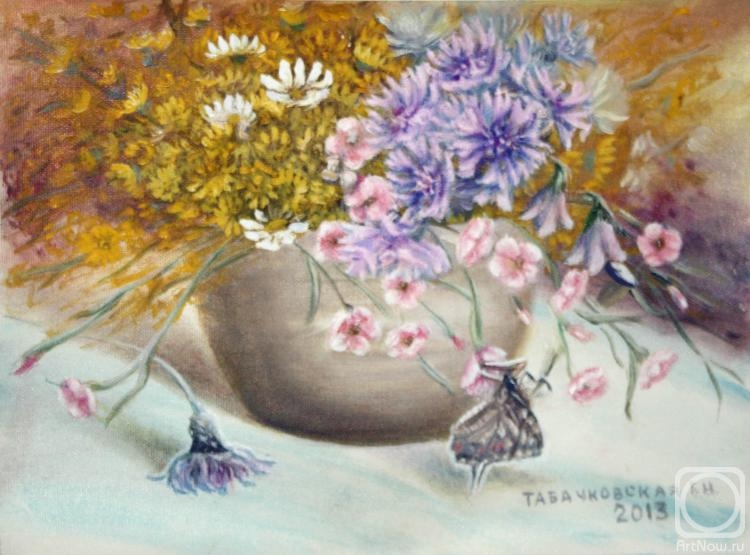 Kudryashov Galina. Wildflowers with butterfly