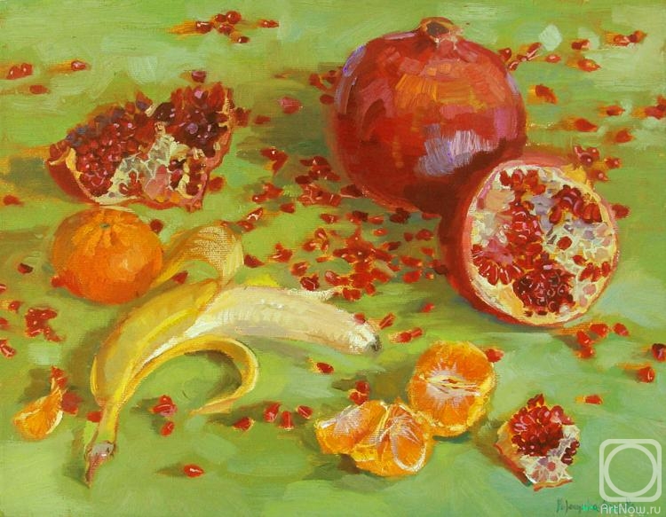 Roshina-Iegorova Oksana. Fruit on a green
